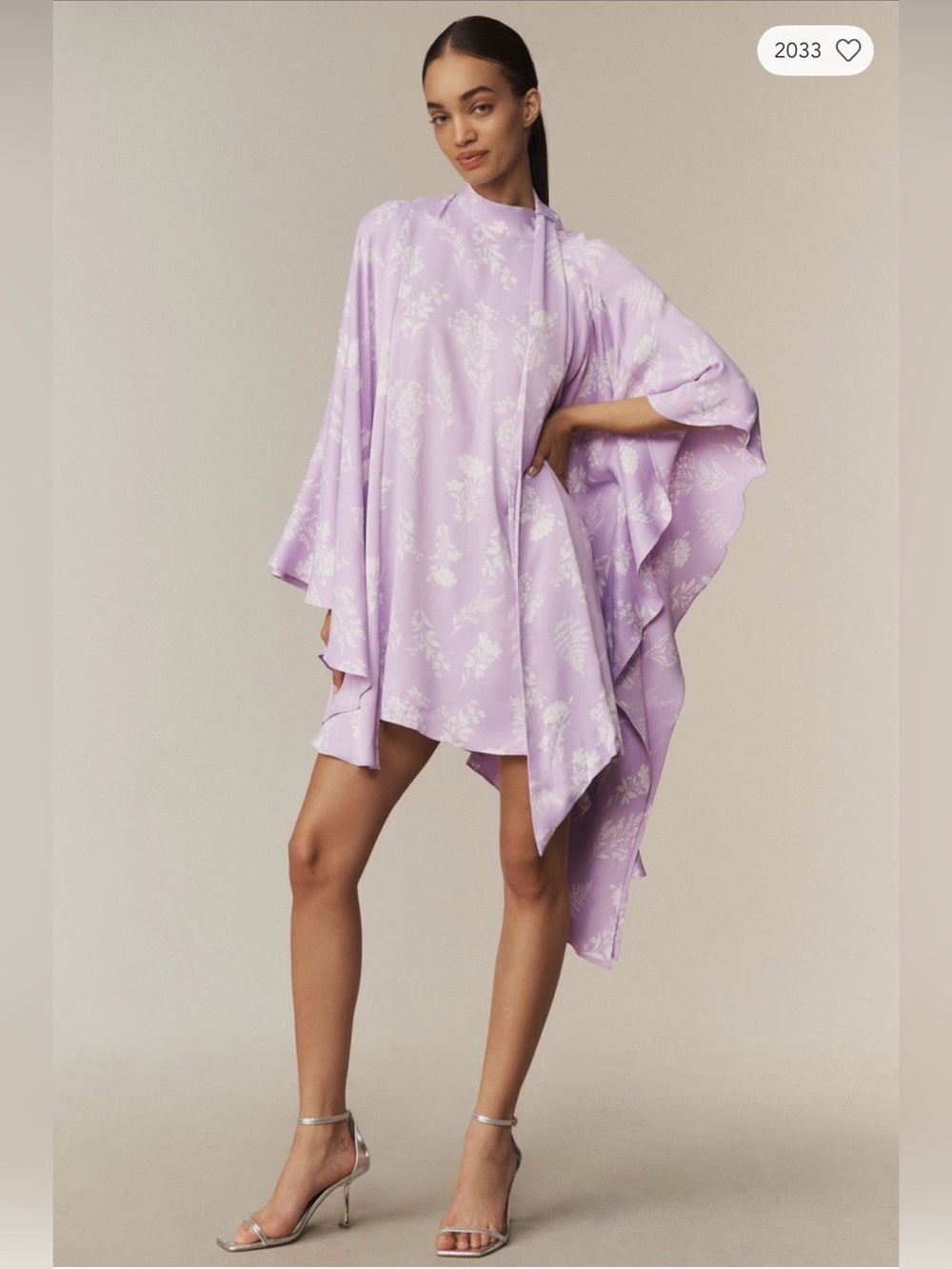 Anthropologie BHLDN Maria Long Sleeve High Neck Swing Mini Dress